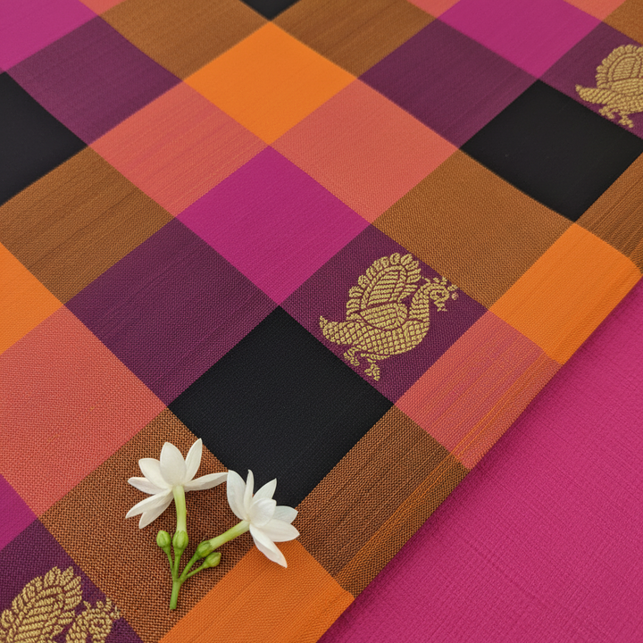 Kuberan Vibrant Multi-Colour Kanchipuram Silk Saree