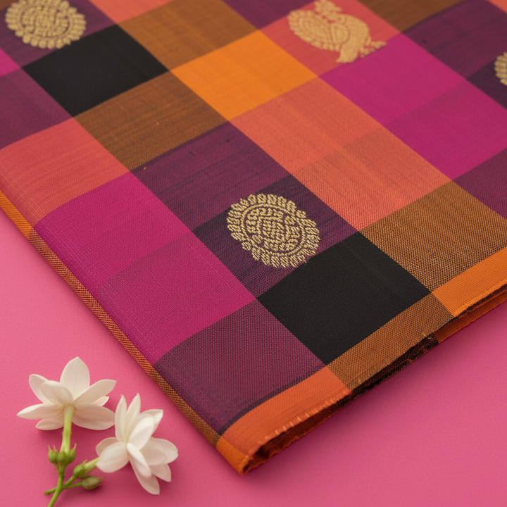 Kuberan Vibrant Multi-Colour Kanchipuram Silk Saree