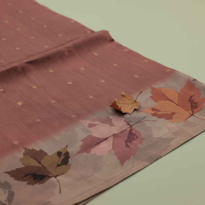 KUBERAN BRICK RED SEMI TUSSAR SILK SAREE