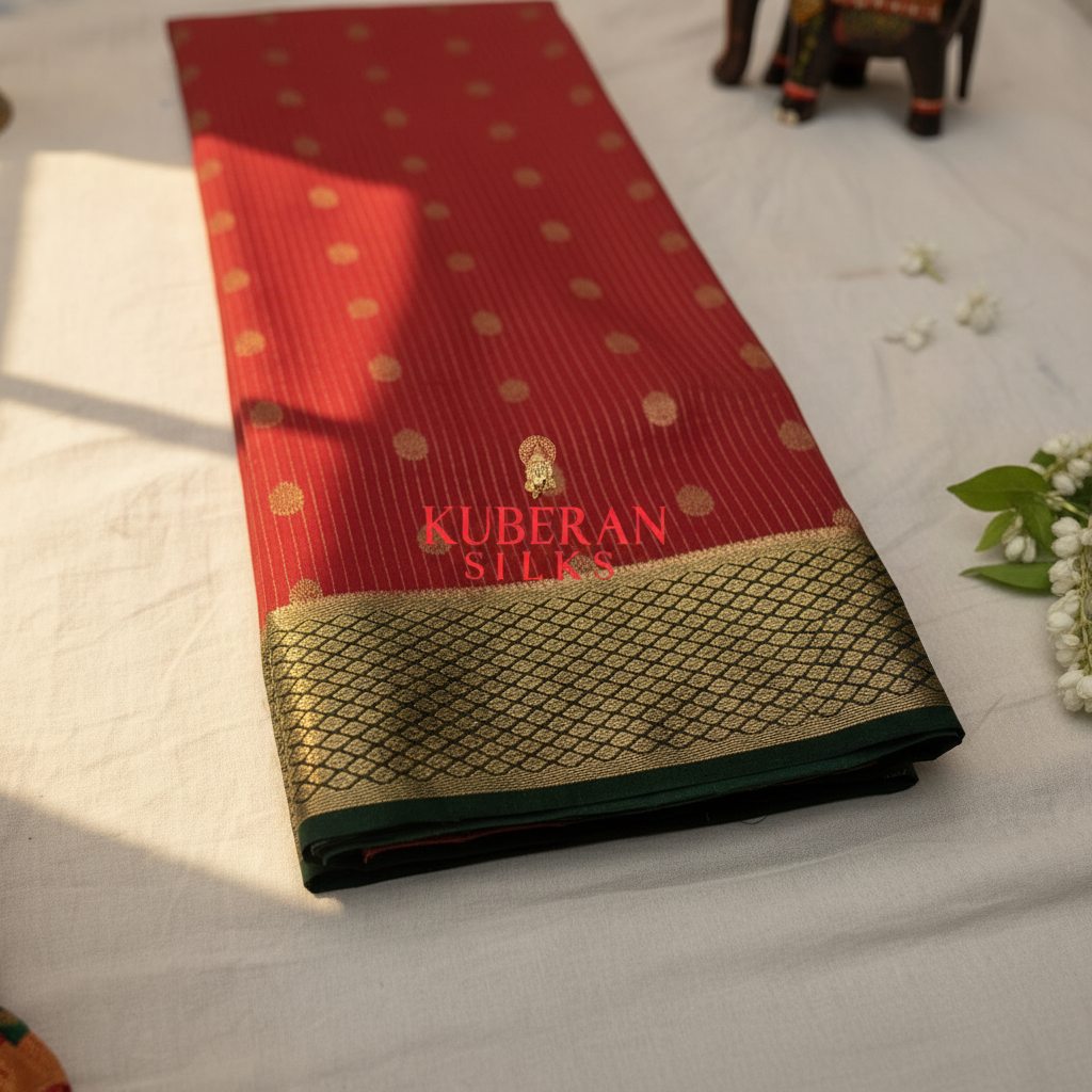 Kuberan Red Mysore Silk Saree