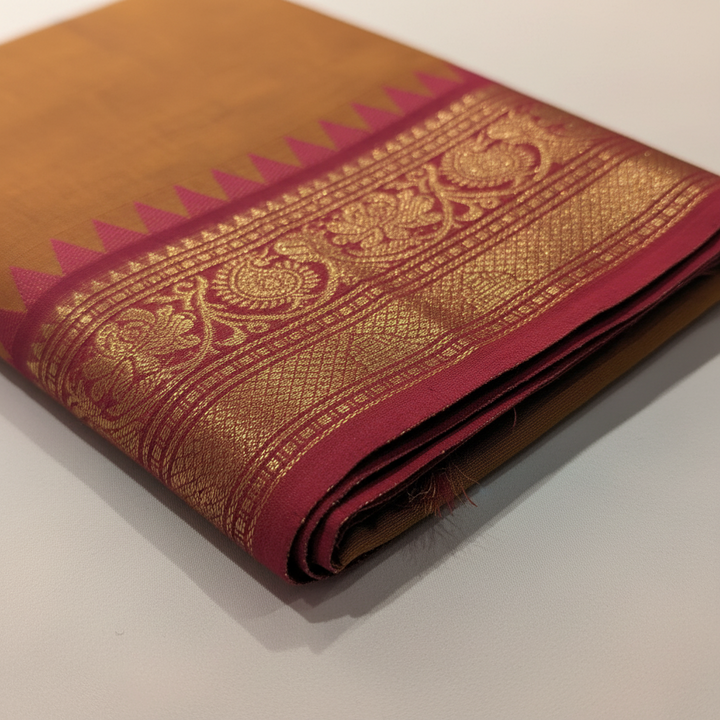 KUBERAN ORANGE COTTON SAREE