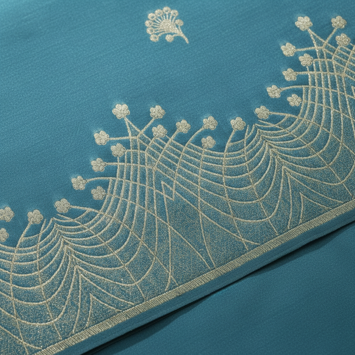 Border zari work close-up