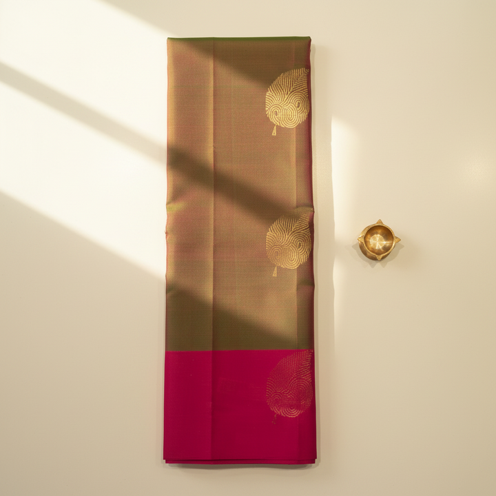 KUBERAN GREEN PURE SOFT SILK SAREE