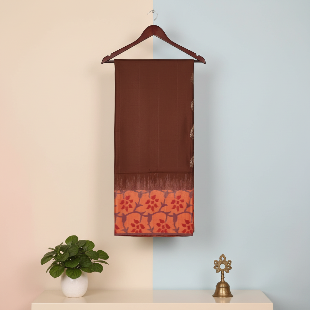 KUBERAN BROWN SOFT SILK SAREE