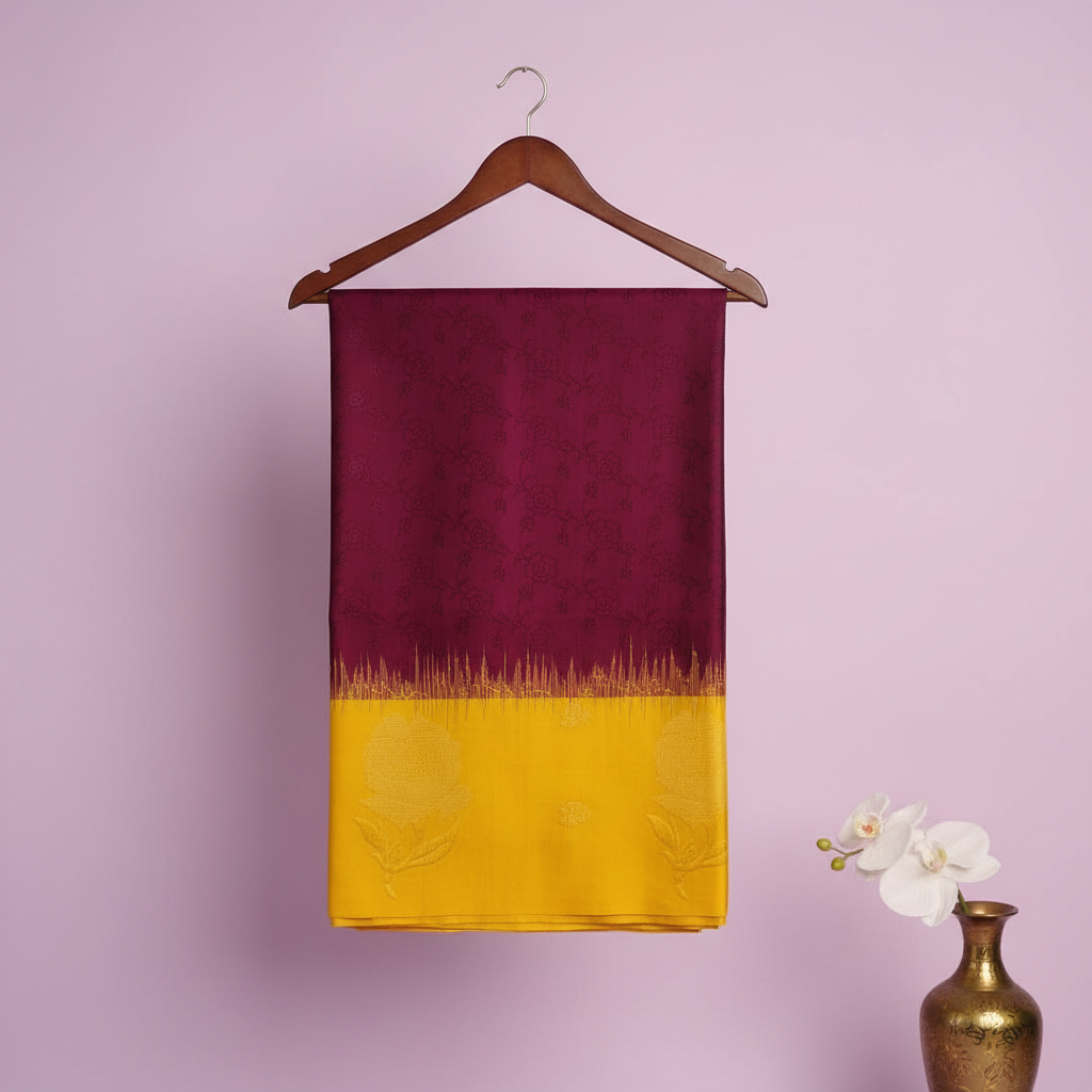 KUBERAN PURPLE YELLOW SOFT SILK SAREE