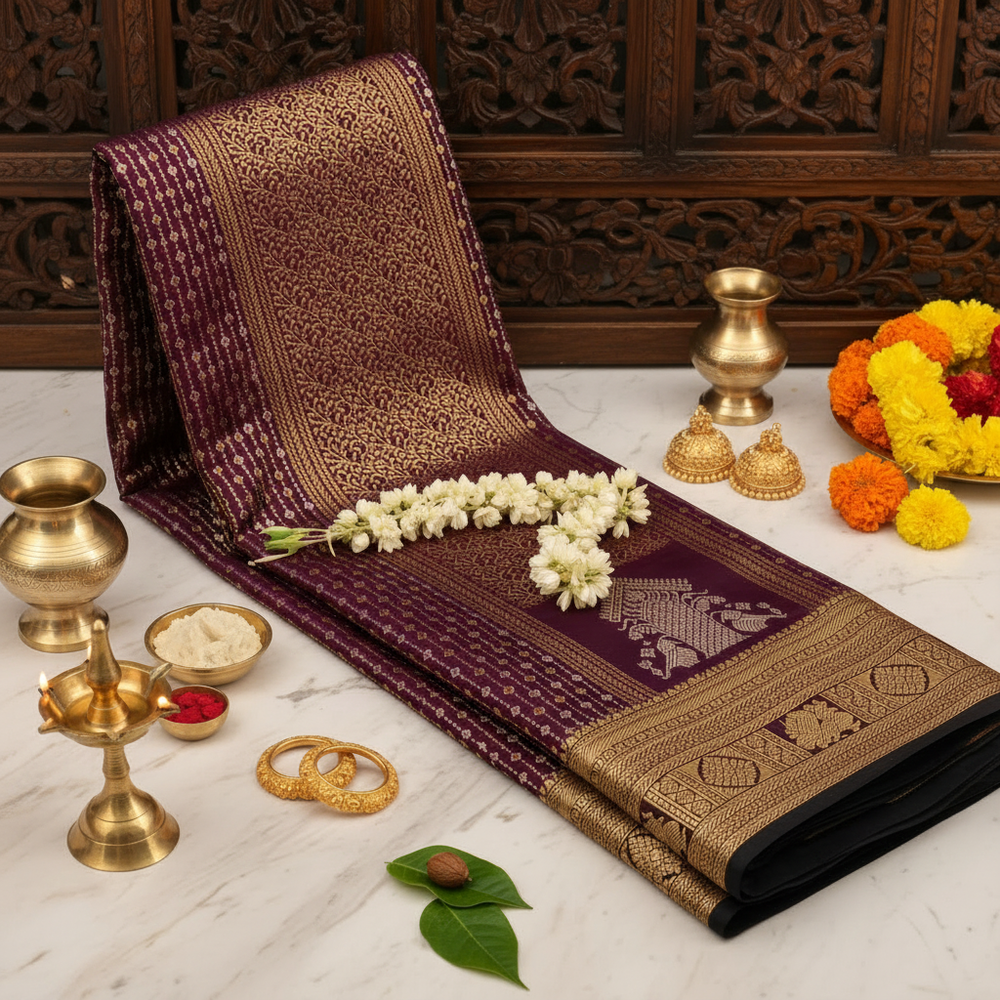 Burgundy Kanchipuram Saree 2000x2000