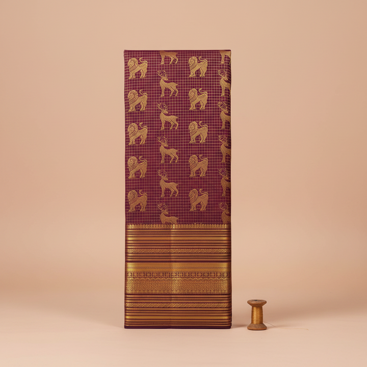 KUBERAN MAROON PURE KANCHIPURAM SILK SAREE