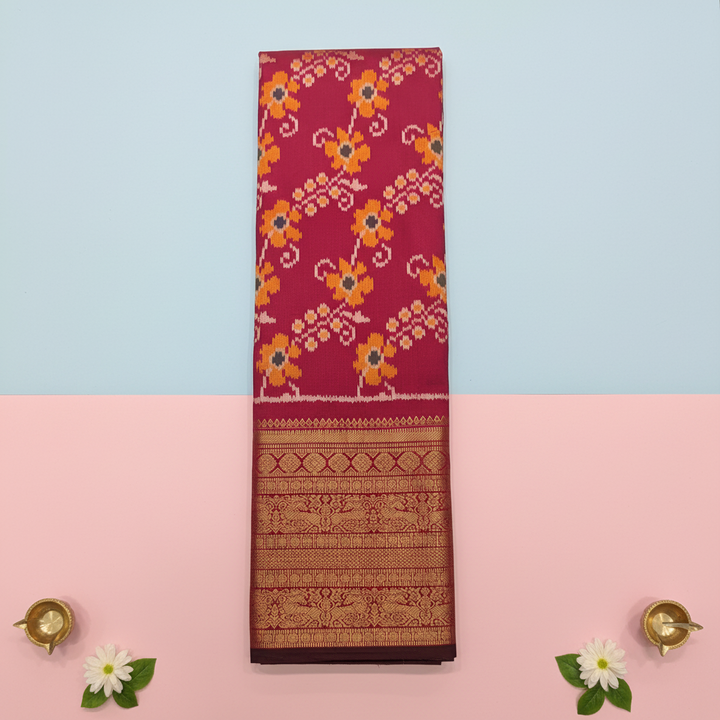 KUBERAN PINK POCHAMPALLY SILK SAREE