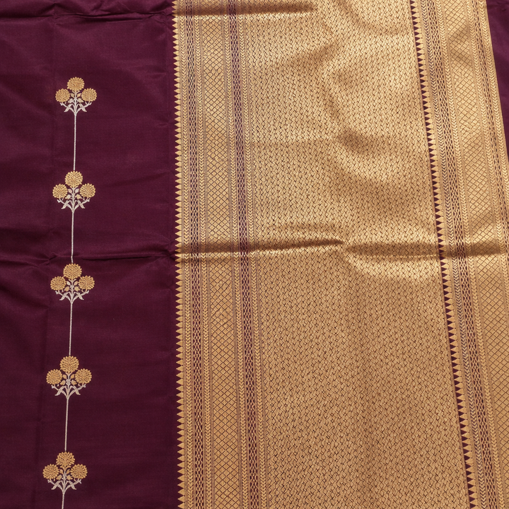 KUBERAN BURGUNDY PURE BANARASI SAREE