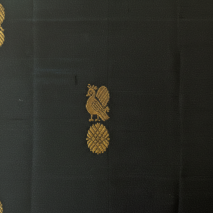 KUBERAN DARK GREEN WITH PINK PURE KANCHIPURAM SILK SAREE