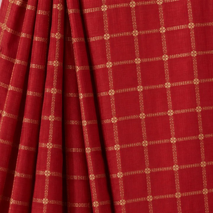 KUBERAN RED MASHRU GEORGETTE SAREE