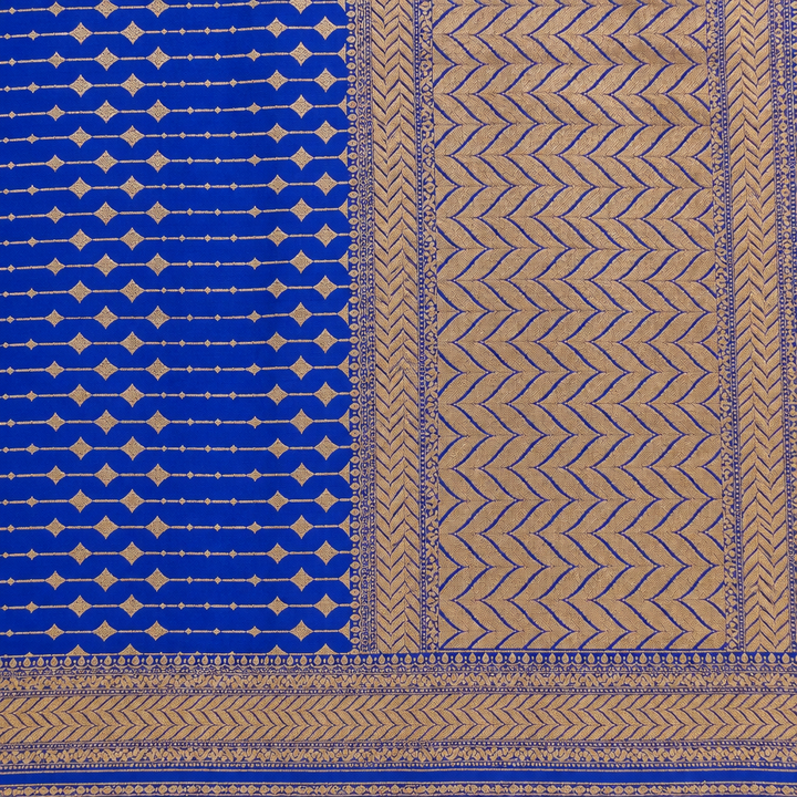 KUBERAN ROYAL BLUE PURE KHADDI GEORGETTE  SAREE