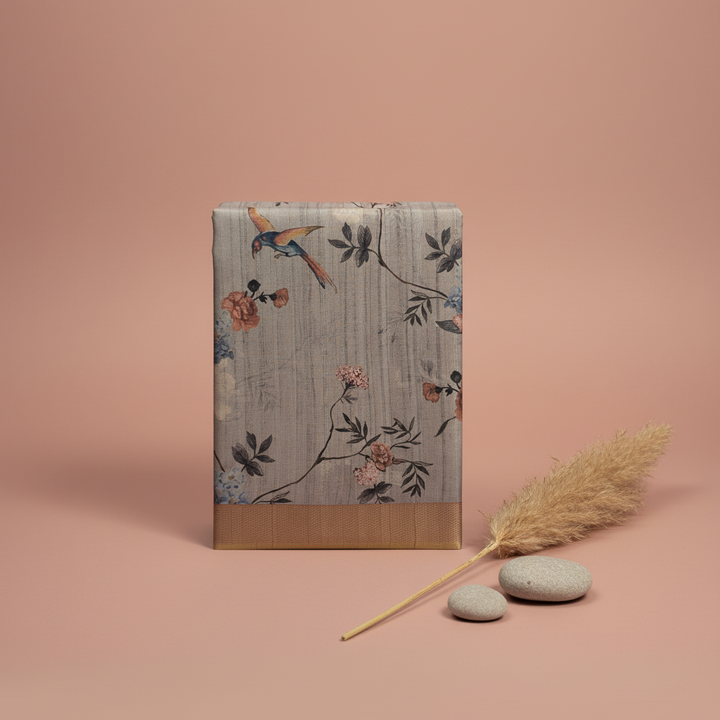 KUBERAN SILVER GREY SEMI TUSSAR SILK SAREE