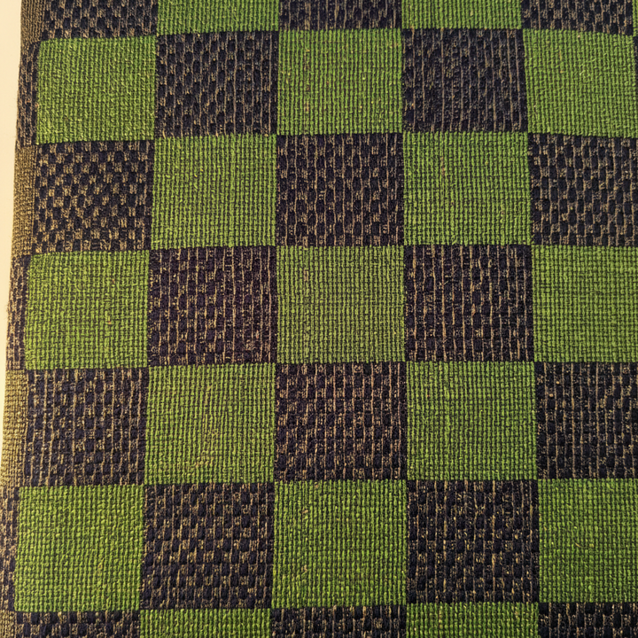 Kuberan Forest Green & Navy Blue Large-Scale Two-Colour Checks with Broad Peacock Teal Border  Kanchipuram Silk Saree