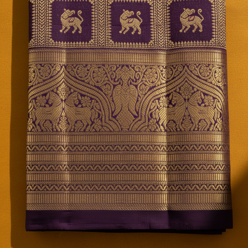 Kuberan Royal Purple Kanchipuram Silk Saree