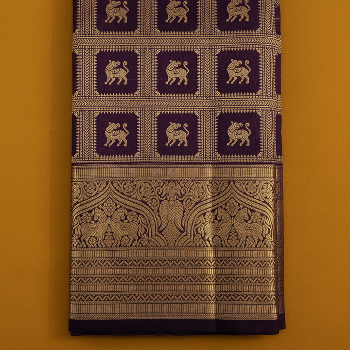 Kuberan Royal Purple Kanchipuram Silk Saree