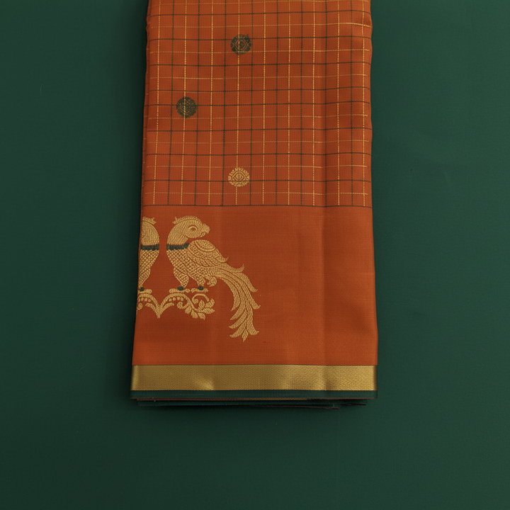 kuberan Orange Kanchipuram Silk Saree
