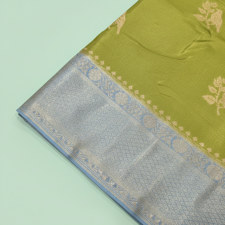 KUBERAN GREEN PASHMINE FANCY SAREE