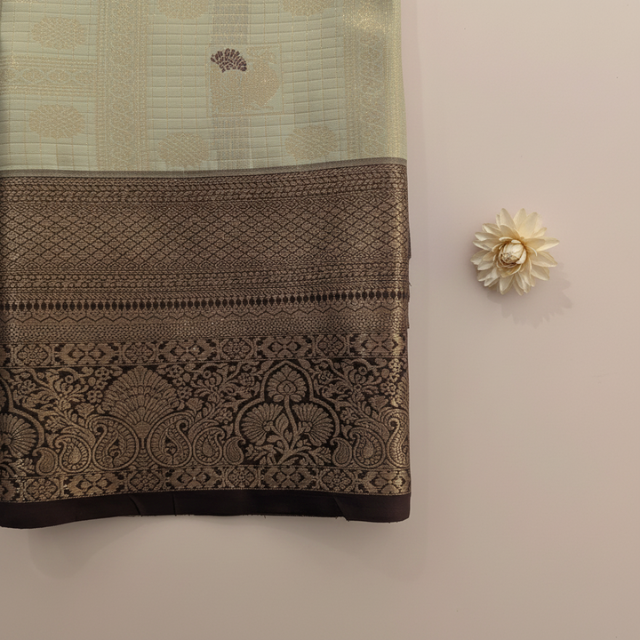 KUBERAN IVORY SEMI SILK SAREE