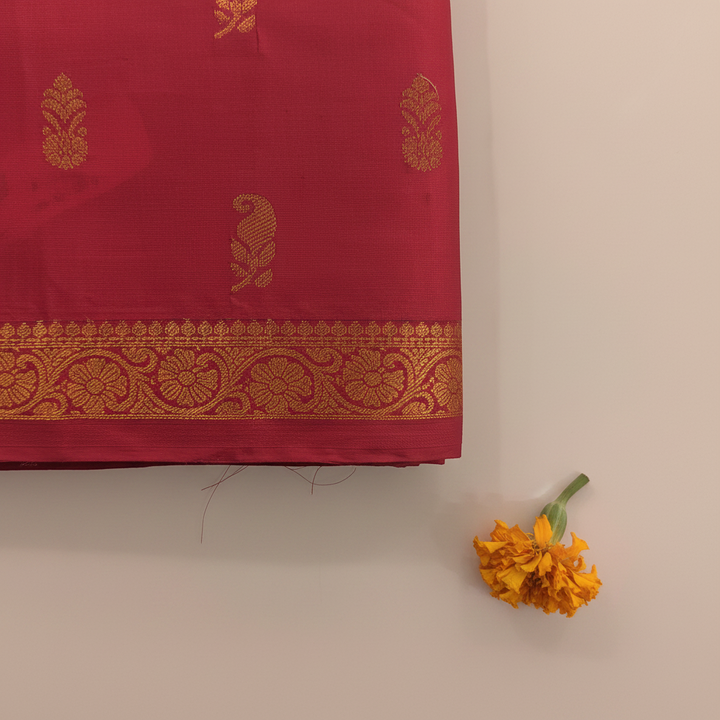 KUBERAN CRIMSON RED SEMI SILK SAREE