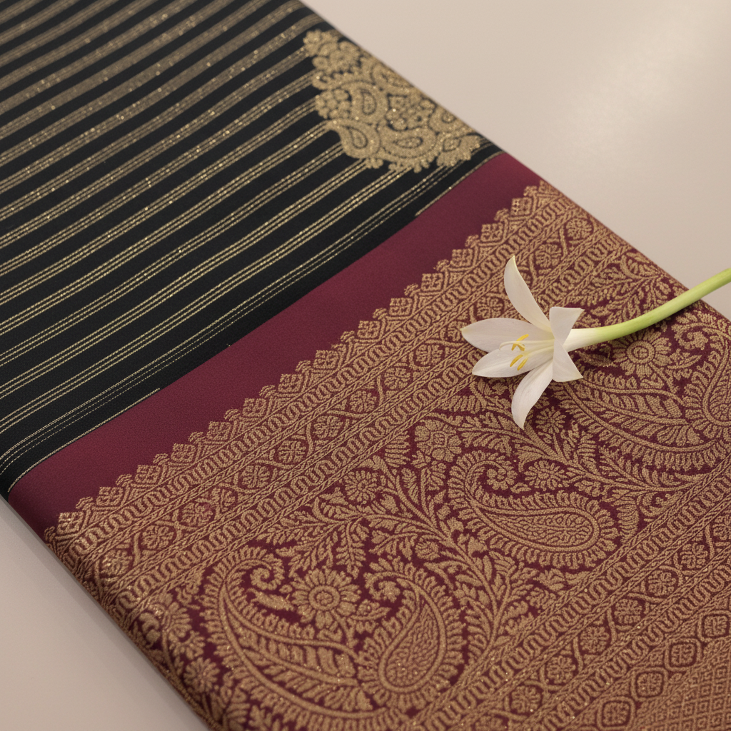 KUBERAN GREEN SEMI SILK SAREE