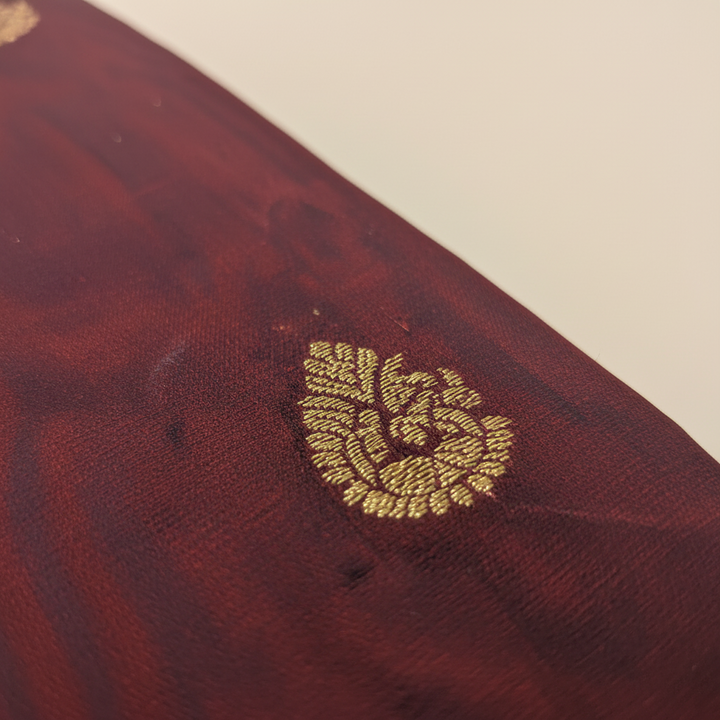 KUBERAN BURGUNDY 9 YARDS PURE SILK SAREE