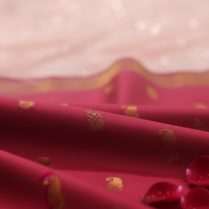 KUBERAN CRIMSON RED SEMI SILK SAREE