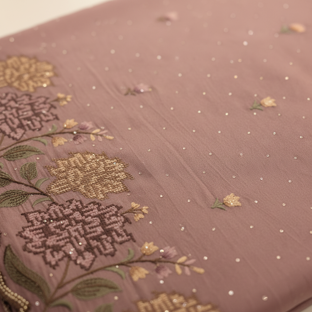 KUBERAN DUSTY ROSE ORGANZA SAREE