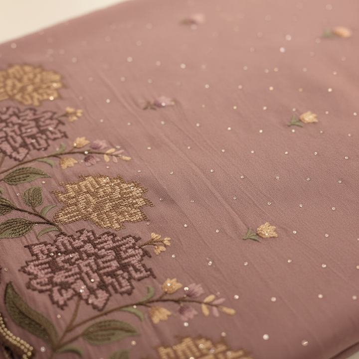 KUBERAN DUSTY ROSE ORGANZA SAREE