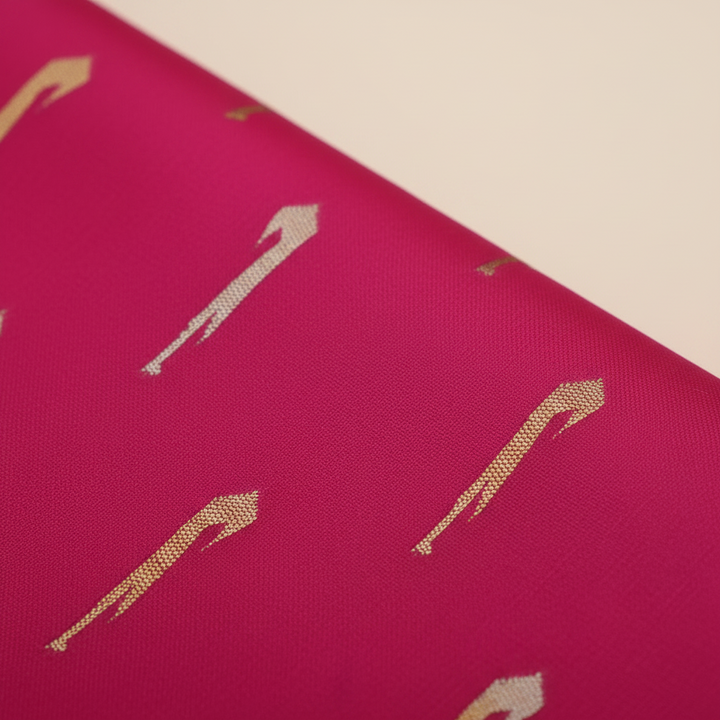 KUBERAN DARK PINK RAW SILK SAREE