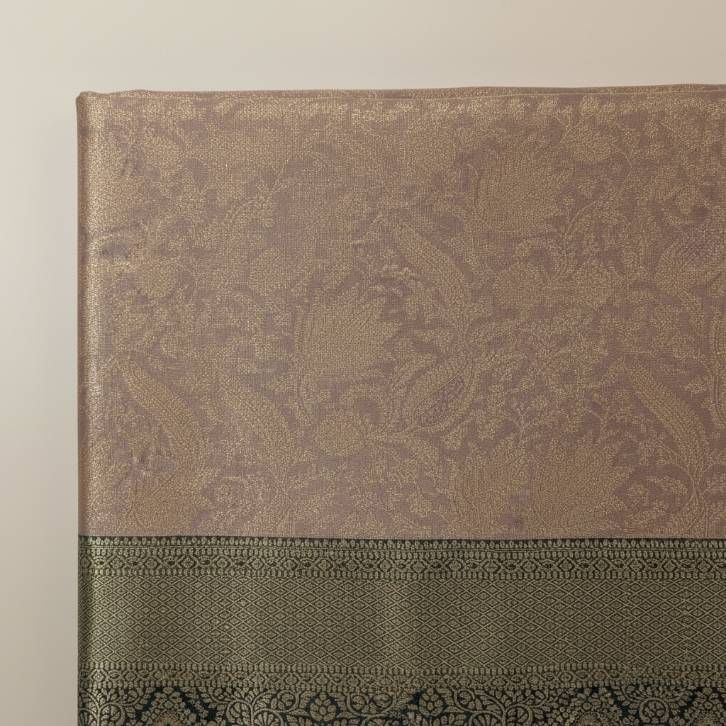 KUBERAN COPPER GOLD BROCADE SEMI SILK SAREE