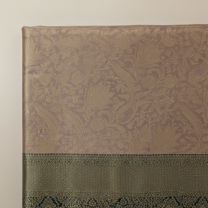 KUBERAN COPPER GOLD BROCADE SEMI SILK SAREE