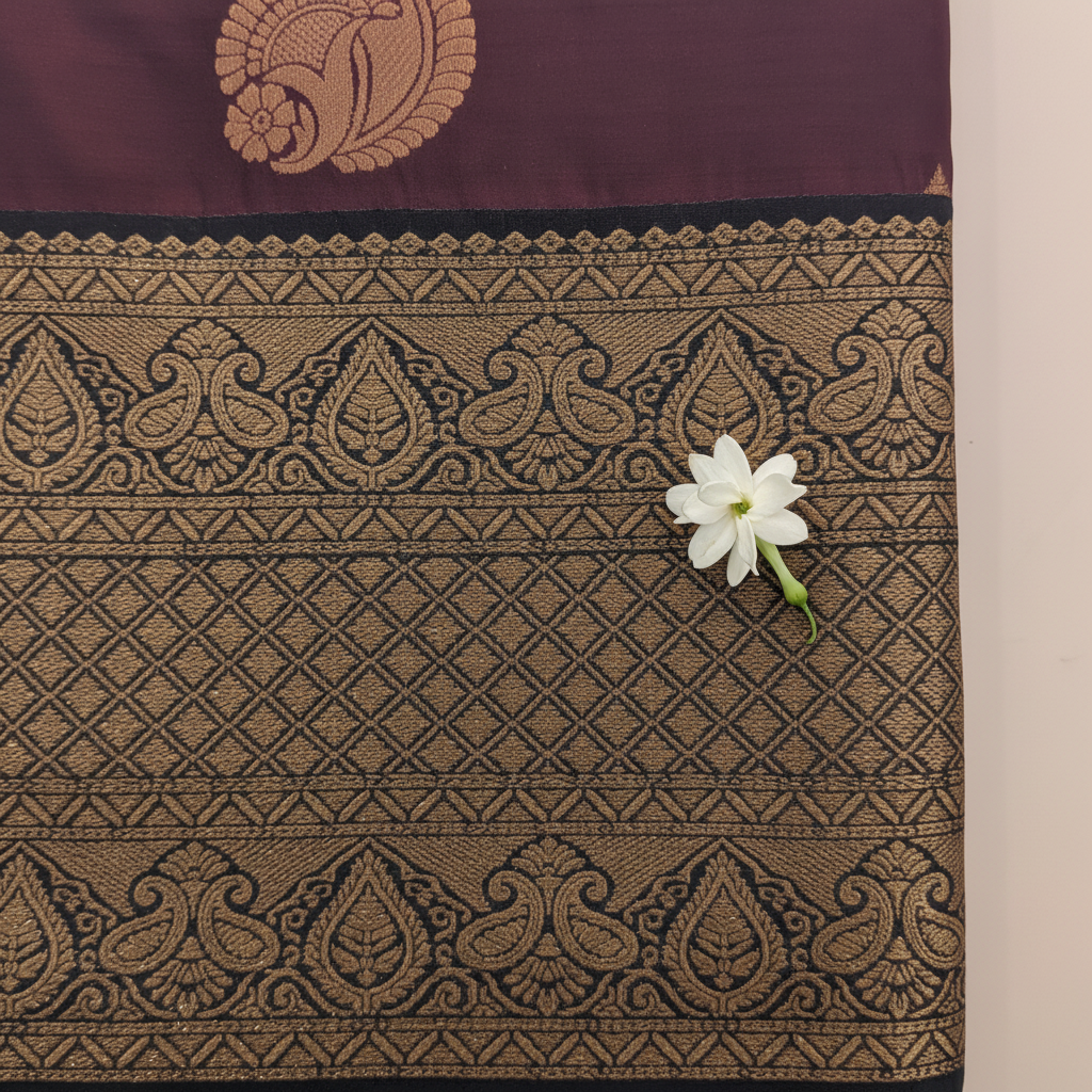 KUBERAN WINE SEMI SILK SAREE