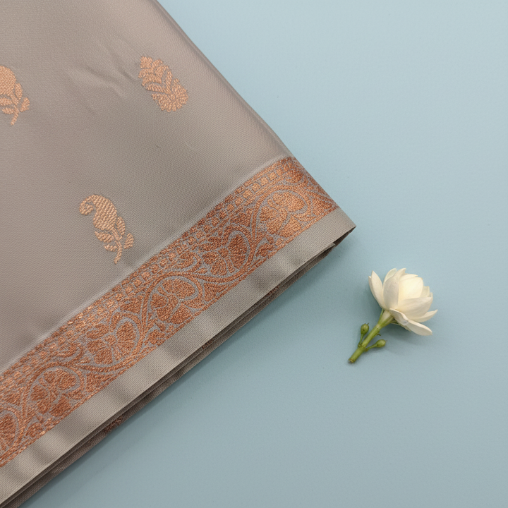 KUBERAN GREY SEMI SILK SAREE