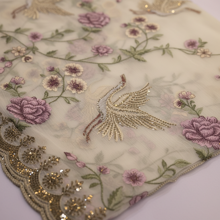 KUBERAN WHITE ORGANZA SAREE