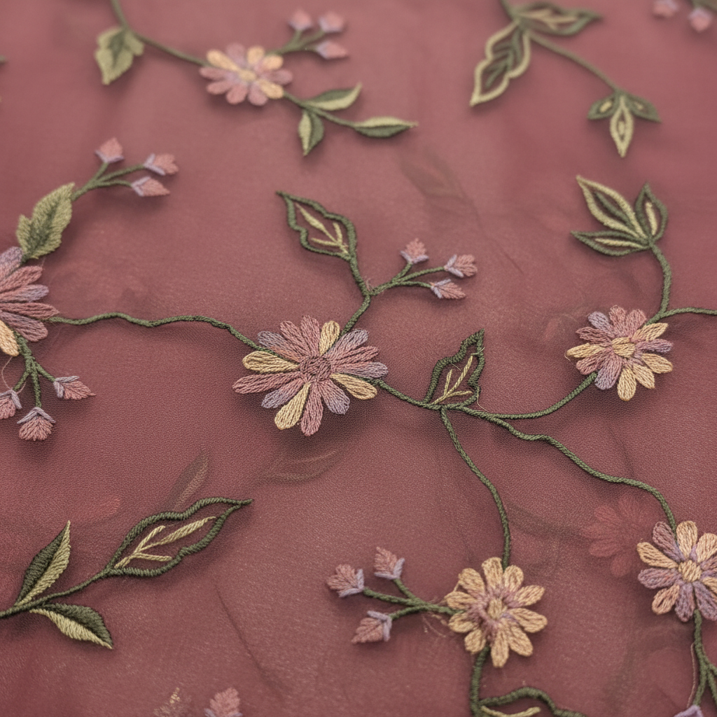 KUBERAN MAROON ORGANZA SAREE