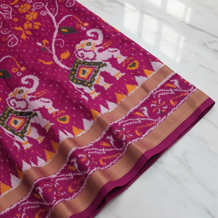 Kuberan Pink Pochampally Silk Saree