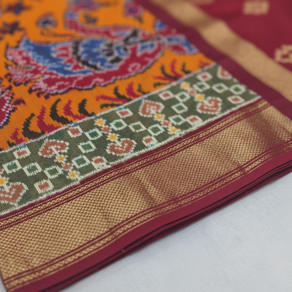 Close-up detail shot of saree