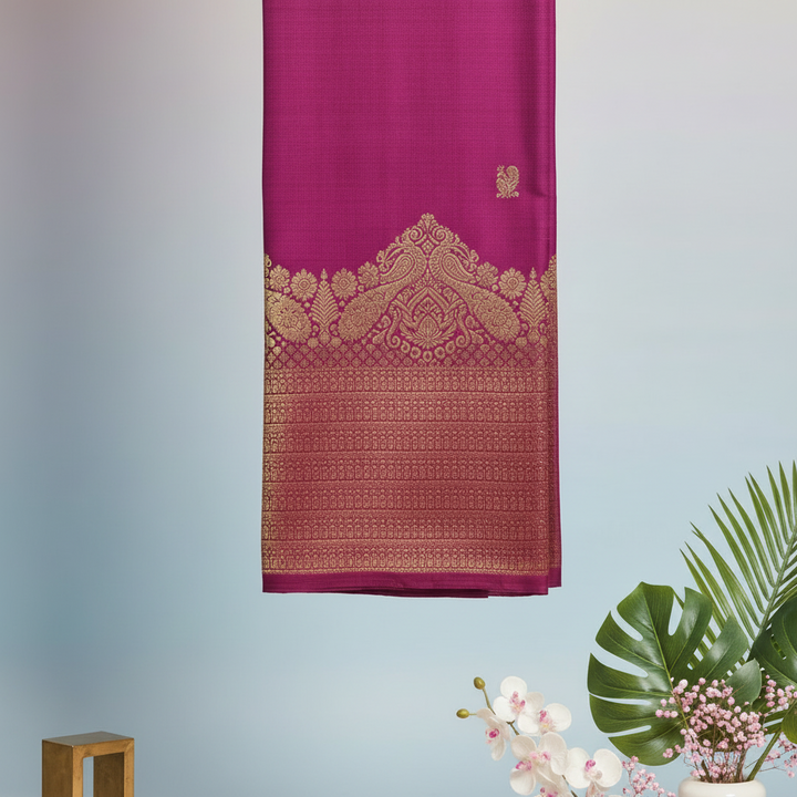 Kuberan Magenta Kanchipuram Silk Saree