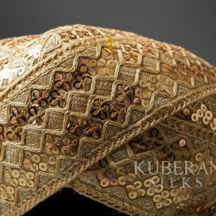 Close-up embroidery and sequin work