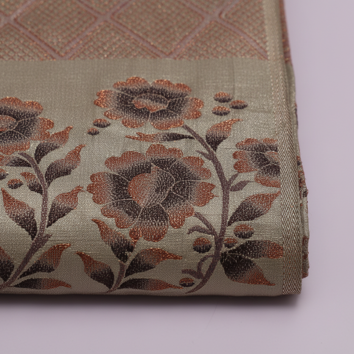 KUBERAN ROSE PINK BROCADE SEMI SILK SAREE