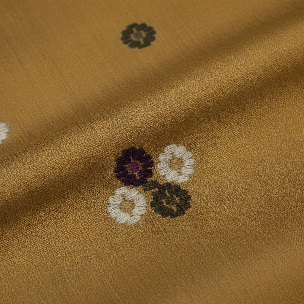 KUBERAN MUSTARD TUSSAR SILK SAREE