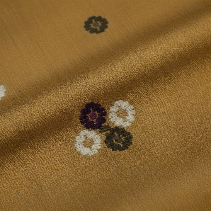 KUBERAN MUSTARD TUSSAR SILK SAREE