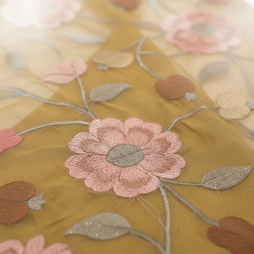 KUBERAN YELLOW ORGANZA SAREE