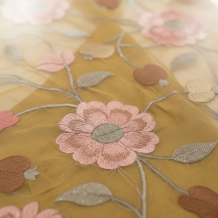 KUBERAN YELLOW ORGANZA SAREE