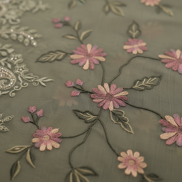 KUBERAN GREY ORGANZA SAREE