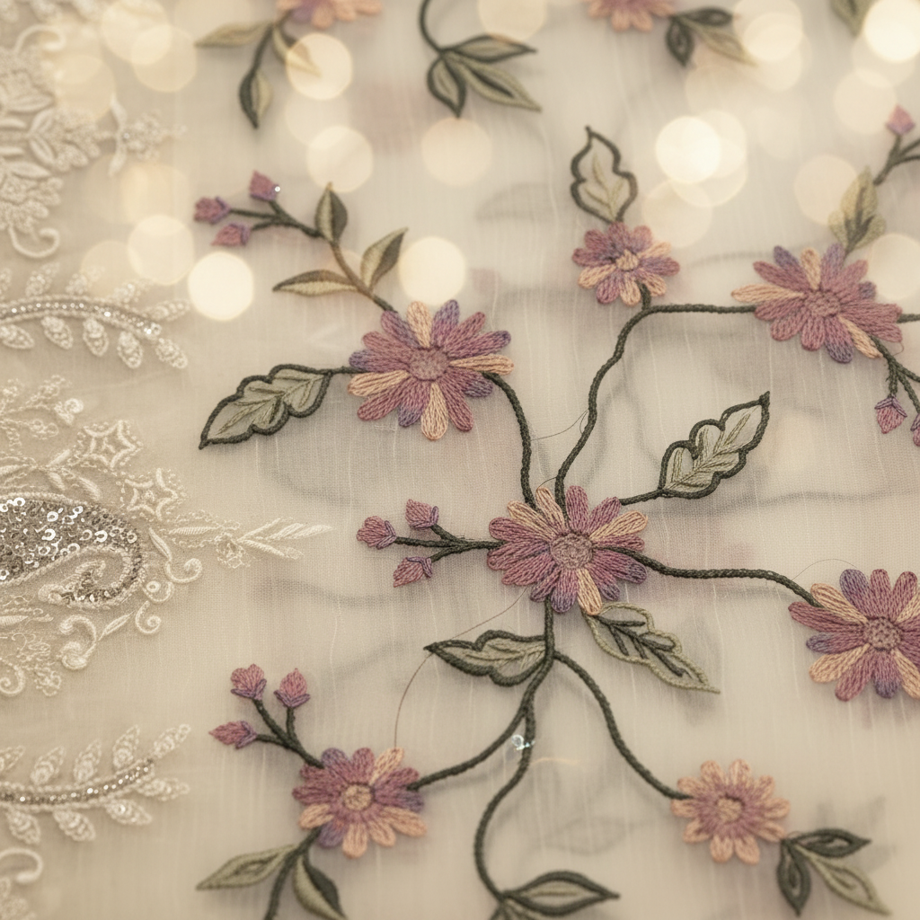KUBERAN IVORY ORGANZA SAREE
