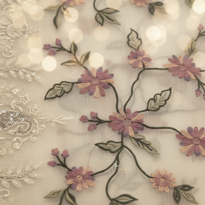 KUBERAN IVORY ORGANZA SAREE