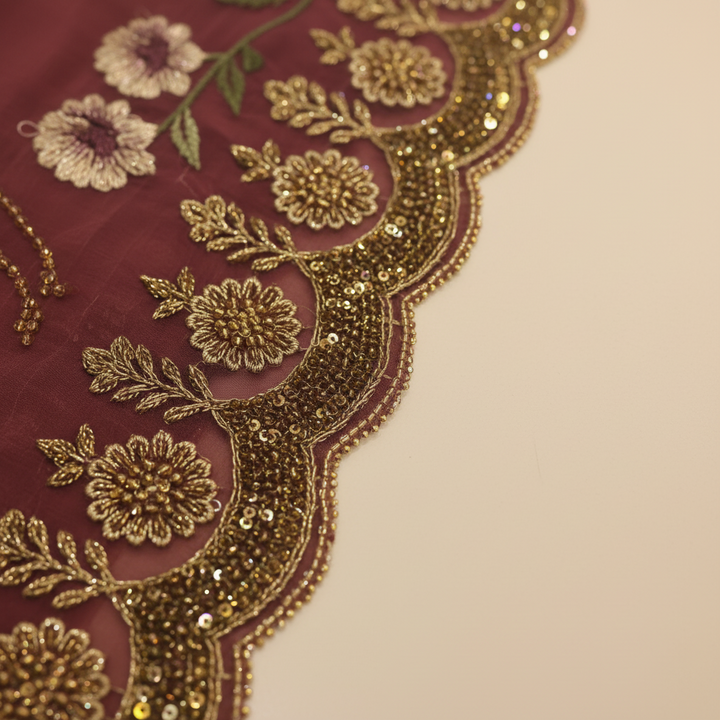 KUBERAN DUSTY ROSE ORGANZA SAREE
