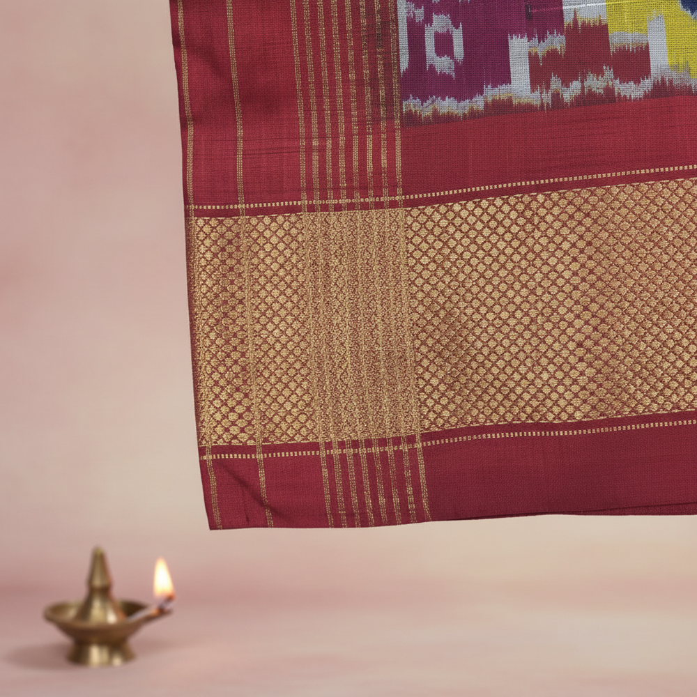 Close-up Golden Zari Border Detail